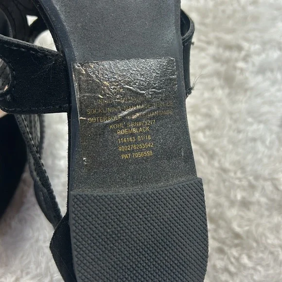 LC Lauren Conrad poem black pointed to strappy ankle flats, size 7 - 7.5 - Picture 8 of 10